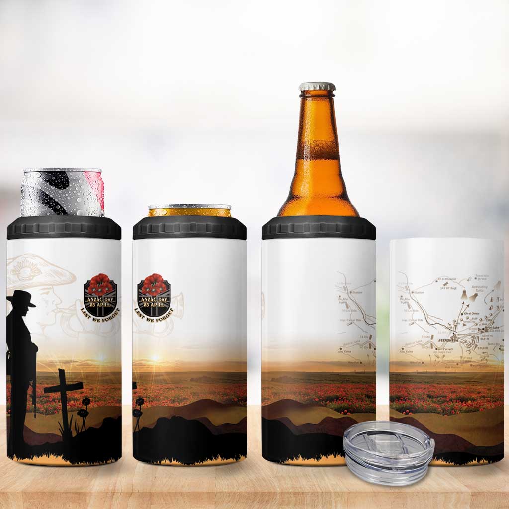 Australia And New Zealand ANZAC Day 4 in 1 Can Cooler Tumbler Battle Of Beersheba LT05 - Polynesian Pride