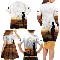 Australia And New Zealand ANZAC Day Family Matching Long Sleeve Bodycon Dress and Hawaiian Shirt Battle Of Beersheba LT05 - Polynesian Pride