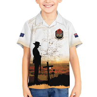 Australia And New Zealand ANZAC Day Family Matching Mermaid Dress and Hawaiian Shirt Battle Of Beersheba LT05 Son's Shirt Beige - Polynesian Pride
