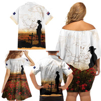 Australia And New Zealand ANZAC Day Family Matching Off Shoulder Short Dress and Hawaiian Shirt Battle Of Beersheba LT05 - Polynesian Pride
