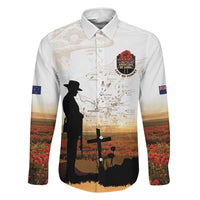 Australia And New Zealand ANZAC Day Family Matching Off Shoulder Short Dress and Hawaiian Shirt Battle Of Beersheba LT05 Dad's Shirt - Long Sleeve Beige - Polynesian Pride