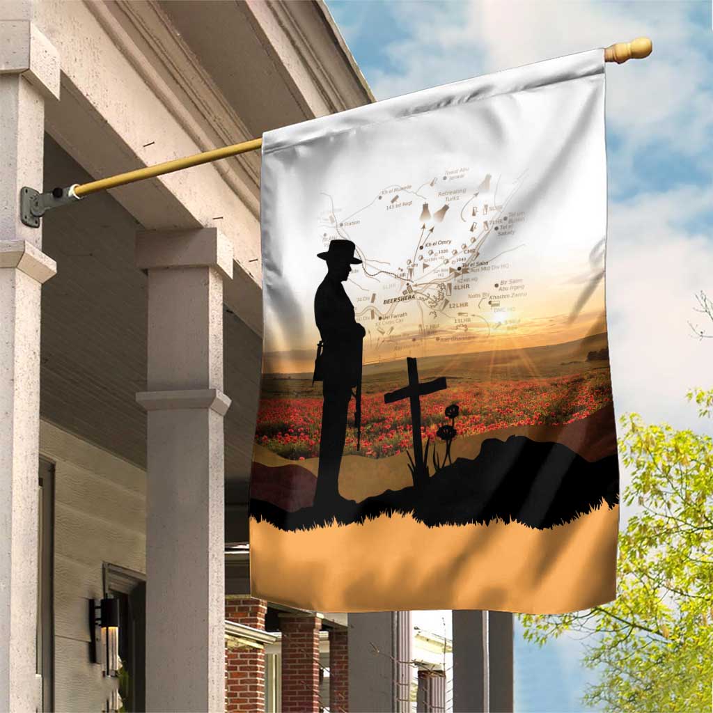Australia And New Zealand ANZAC Day Garden Flag Battle Of Beersheba LT05 House Flag Beige - Polynesian Pride