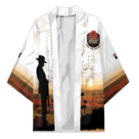 Australia And New Zealand ANZAC Day Kimono Battle Of Beersheba LT05 Unisex Beige - Polynesian Pride