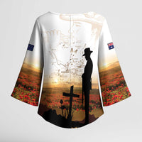 Australia And New Zealand ANZAC Day Kimono Sleeve Blouse Battle Of Beersheba LT05 - Polynesian Pride