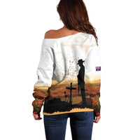 Australia And New Zealand ANZAC Day Off Shoulder Sweater Battle Of Beersheba LT05 - Polynesian Pride