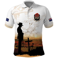 Australia And New Zealand ANZAC Day Polo Shirt Battle Of Beersheba LT05 Beige - Polynesian Pride