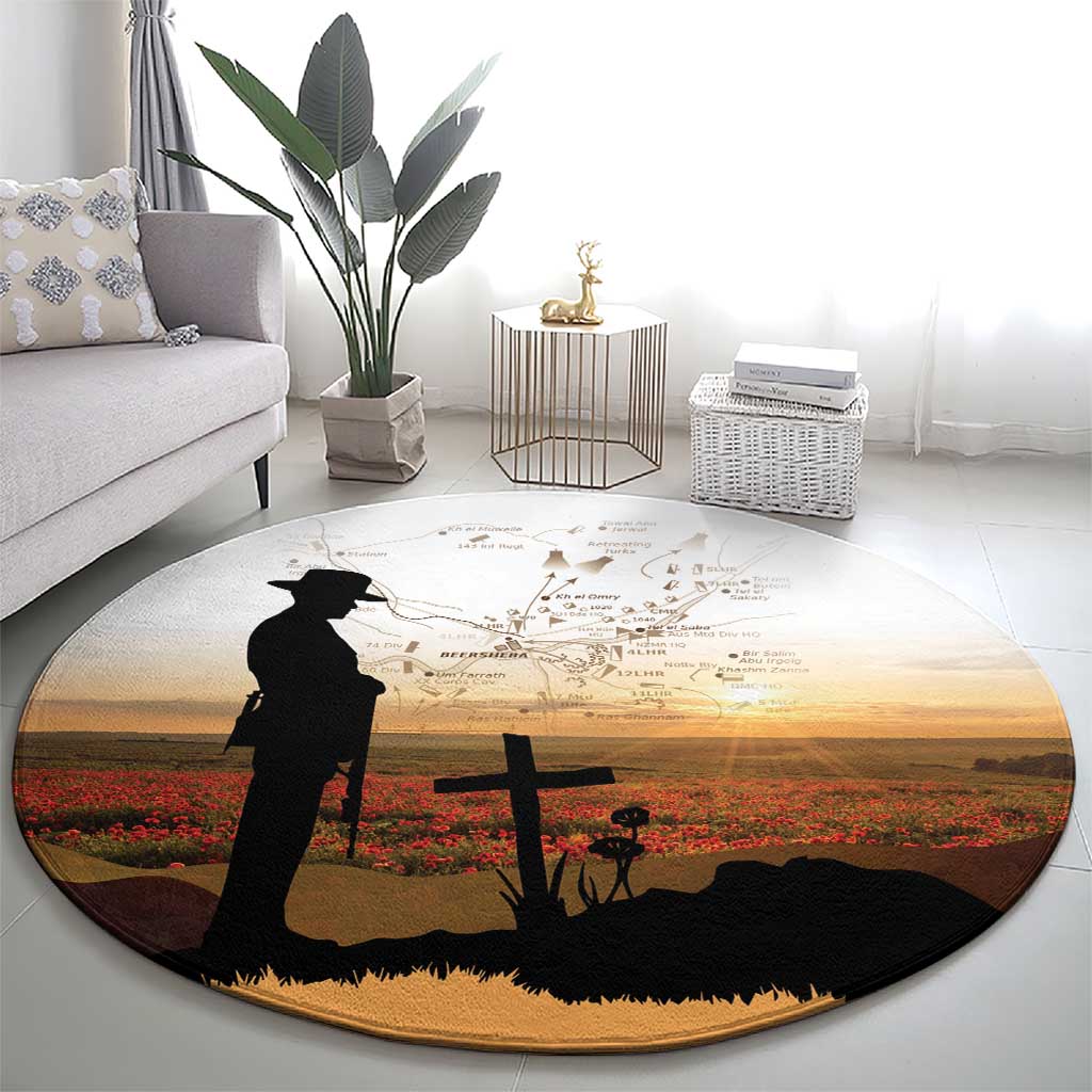 Australia And New Zealand ANZAC Day Round Carpet Battle Of Beersheba LT05 - Polynesian Pride