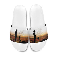 Australia And New Zealand ANZAC Day Slide Sandals Battle Of Beersheba LT05 Beige - Polynesian Pride