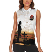 Australia And New Zealand ANZAC Day Women Sleeveless Polo Shirt Battle Of Beersheba LT05 - Polynesian Pride