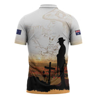 Australia And New Zealand ANZAC Day Zipper Polo Shirt Battle Of Beersheba LT05 - Polynesian Pride