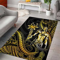 Filipinos Lapu Lapu Hero Area Rug Gold Polynesian Tribal Tattoo