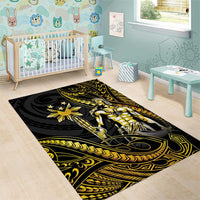 Filipinos Lapu Lapu Hero Area Rug Gold Polynesian Tribal Tattoo