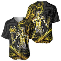 Filipinos Lapu Lapu Hero Baseball Jersey Gold Polynesian Tribal Tattoo