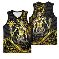 Filipinos Lapu Lapu Hero Basketball Jersey Gold Polynesian Tribal Tattoo LT05 - Polynesian Pride
