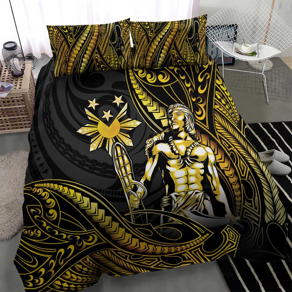 Filipinos Lapu Lapu Hero Bedding Set Gold Polynesian Tribal Tattoo LT05 - Polynesian Pride