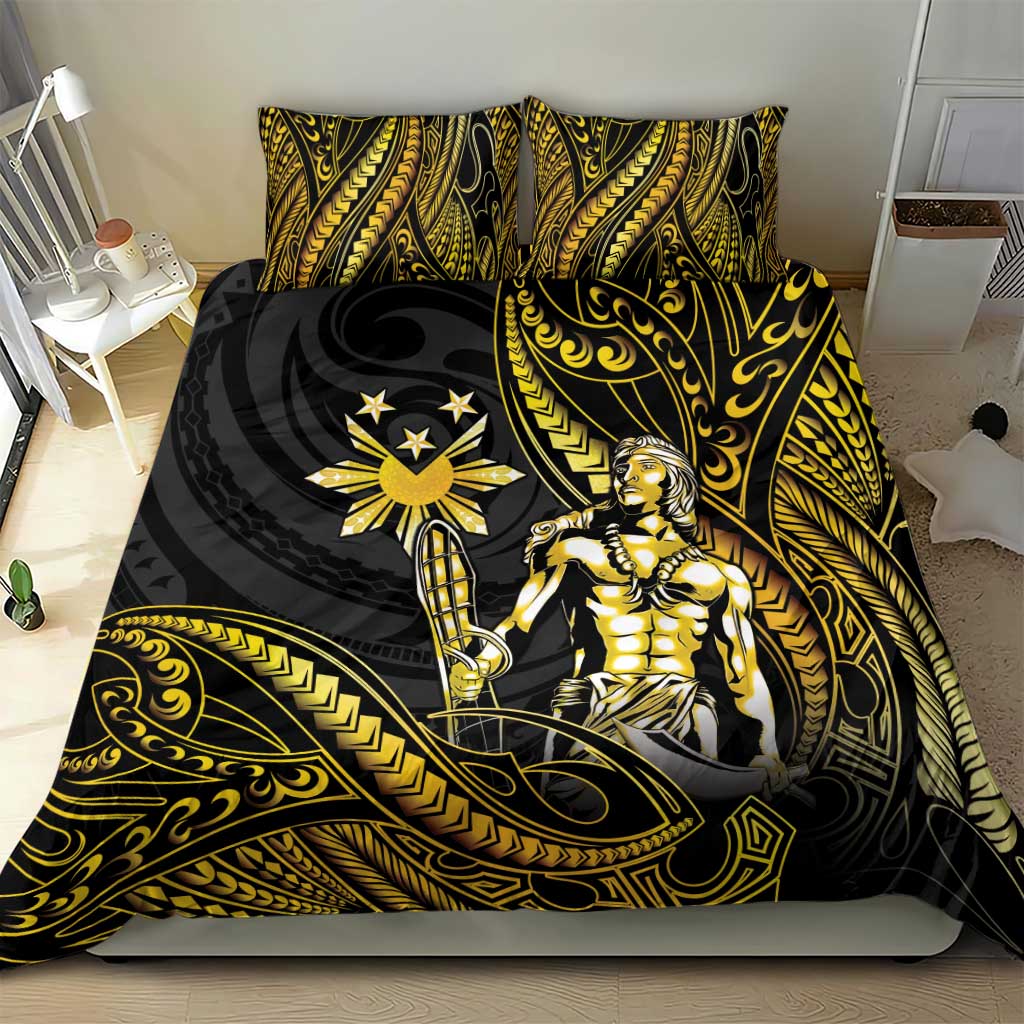 Filipinos Lapu Lapu Hero Bedding Set Gold Polynesian Tribal Tattoo LT05 - Polynesian Pride