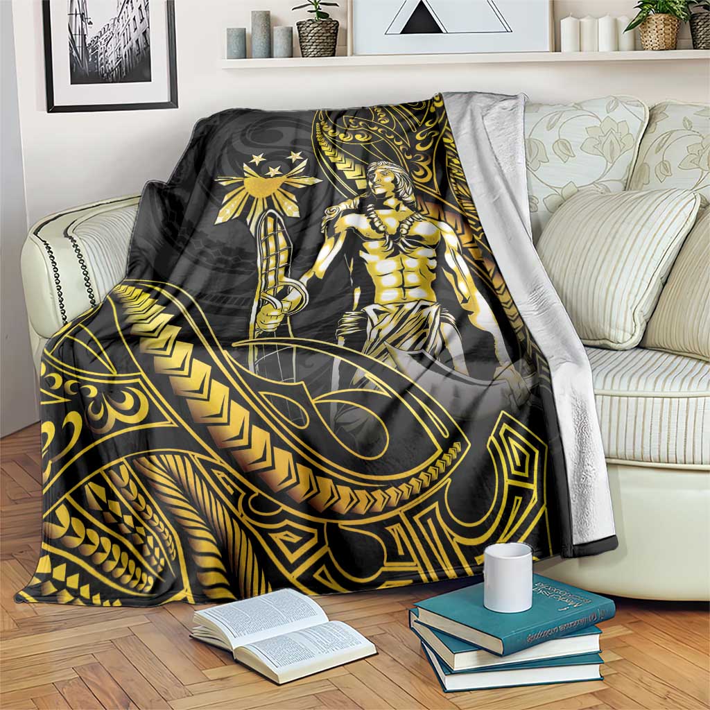 Filipinos Lapu Lapu Hero Blanket Gold Polynesian Tribal Tattoo