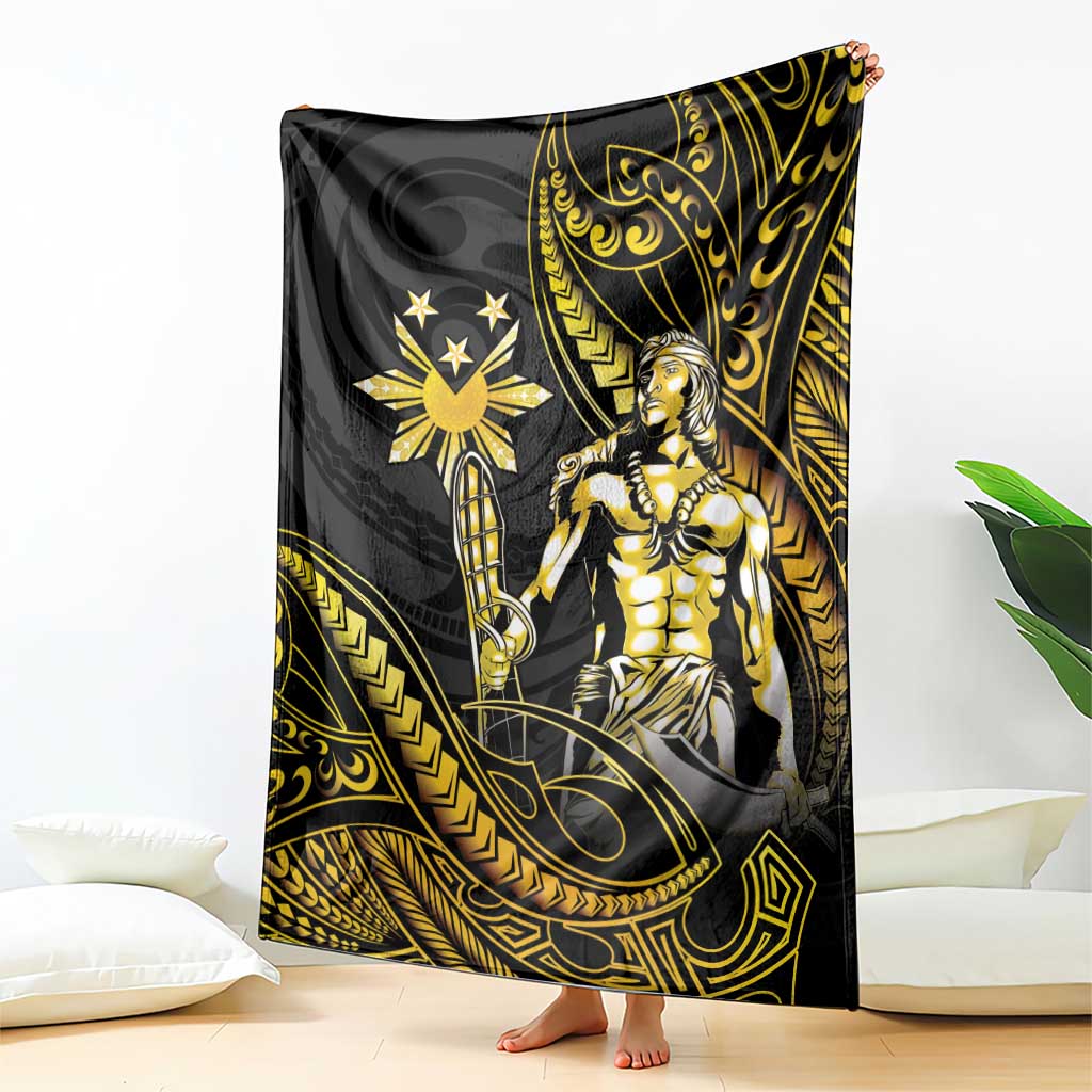 Filipinos Lapu Lapu Hero Blanket Gold Polynesian Tribal Tattoo