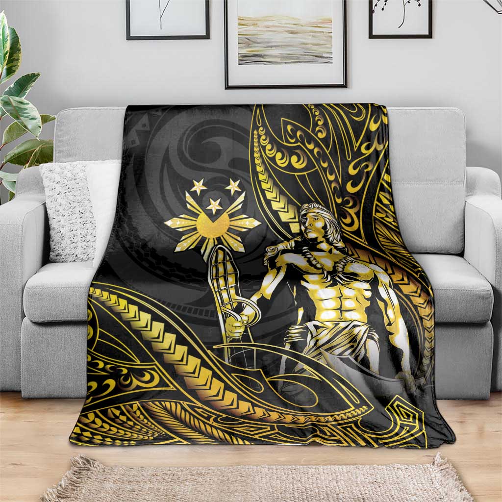 Filipinos Lapu Lapu Hero Blanket Gold Polynesian Tribal Tattoo