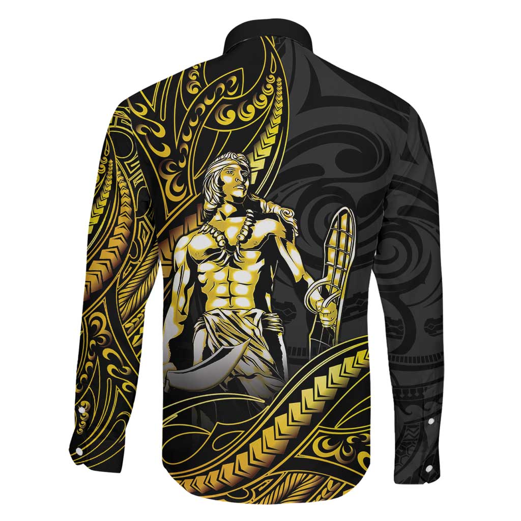 Filipinos Lapu Lapu Hero Family Matching Mermaid Dress and Hawaiian Shirt Gold Polynesian Tribal Tattoo LT05 - Polynesian Pride