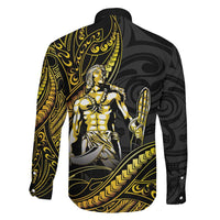 Filipinos Lapu Lapu Hero Family Matching Mermaid Dress and Hawaiian Shirt Gold Polynesian Tribal Tattoo LT05 - Polynesian Pride