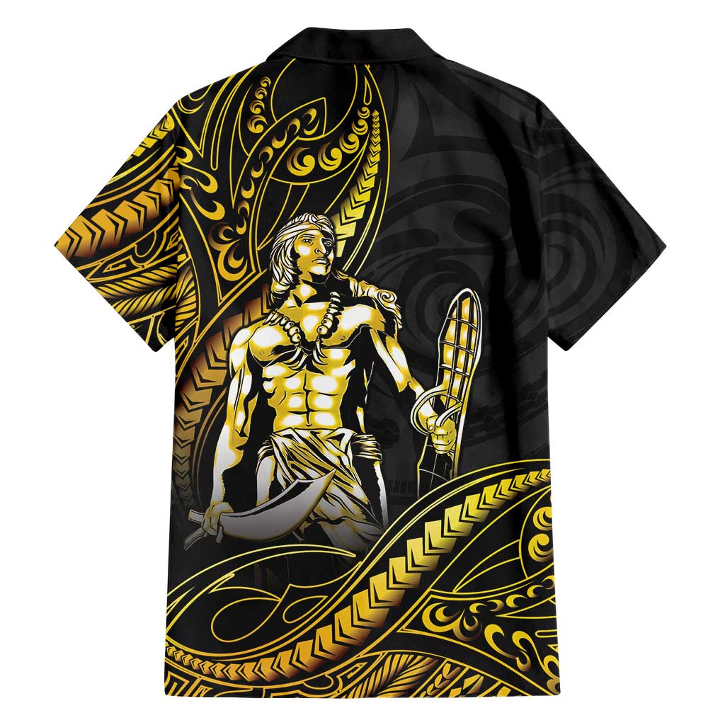 Filipinos Lapu Lapu Hero Family Matching Summer Maxi Dress and Hawaiian Shirt Gold Polynesian Tribal Tattoo LT05 - Polynesian Pride