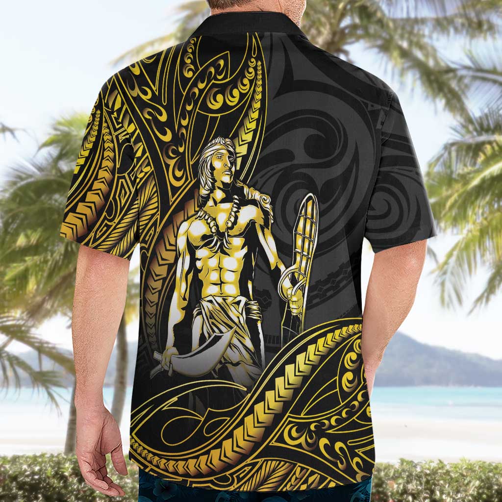 Filipinos Lapu Lapu Hero Hawaiian Shirt Gold Polynesian Tribal Tattoo LT05 - Polynesian Pride