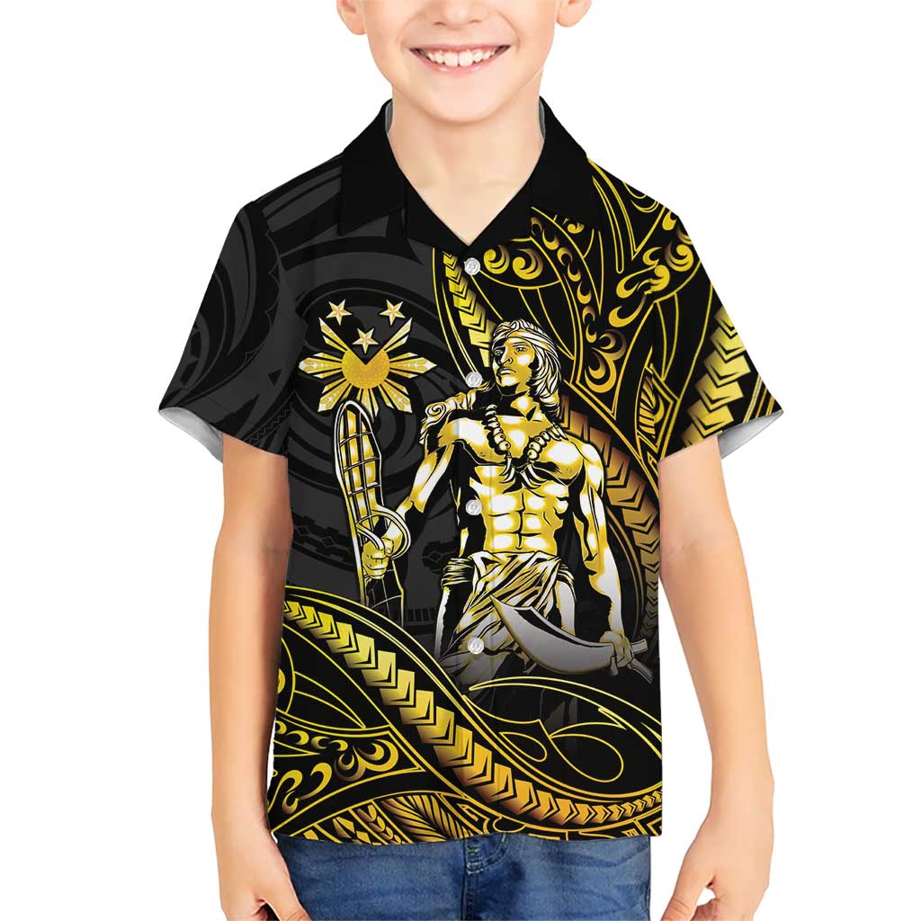 Filipinos Lapu Lapu Hero Hawaiian Shirt Gold Polynesian Tribal Tattoo LT05 - Polynesian Pride