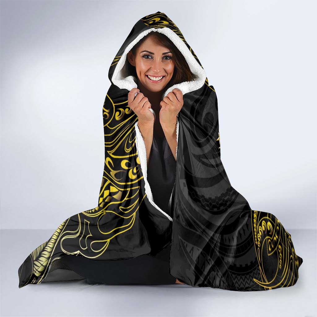 Filipinos Lapu Lapu Hero Hooded Blanket Gold Polynesian Tribal Tattoo