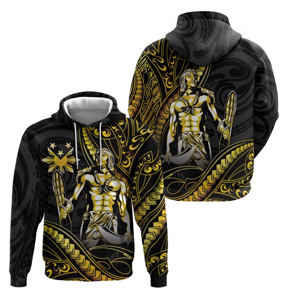 Filipinos Lapu Lapu Hero Hoodie Gold Polynesian Tribal Tattoo LT05 - Polynesian Pride
