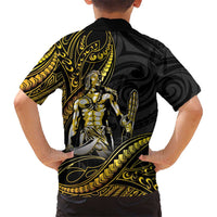 Filipinos Lapu Lapu Hero Kid Hawaiian Shirt Gold Polynesian Tribal Tattoo LT05 - Polynesian Pride