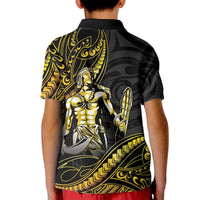 Filipinos Lapu Lapu Hero Kid Polo Shirt Gold Polynesian Tribal Tattoo LT05 - Polynesian Pride