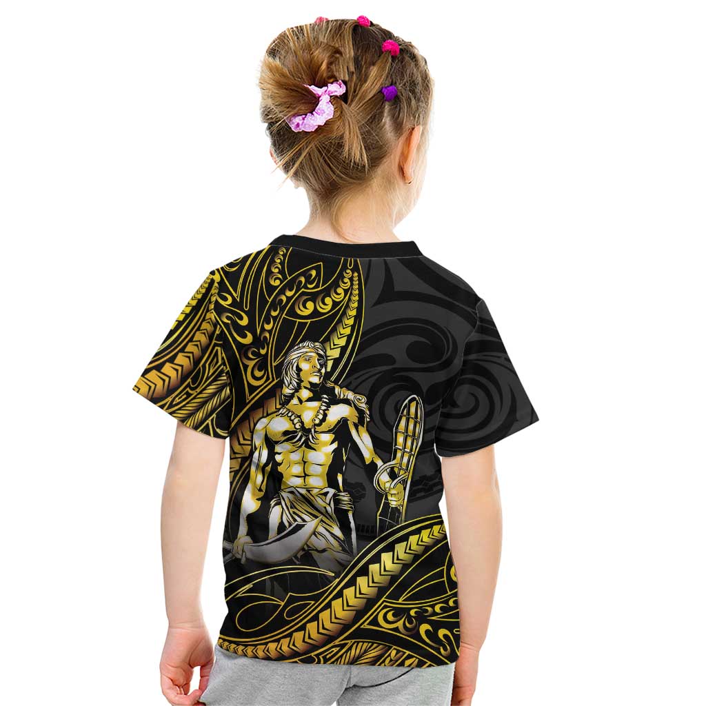 Filipinos Lapu Lapu Hero Kid T Shirt Gold Polynesian Tribal Tattoo LT05 - Polynesian Pride