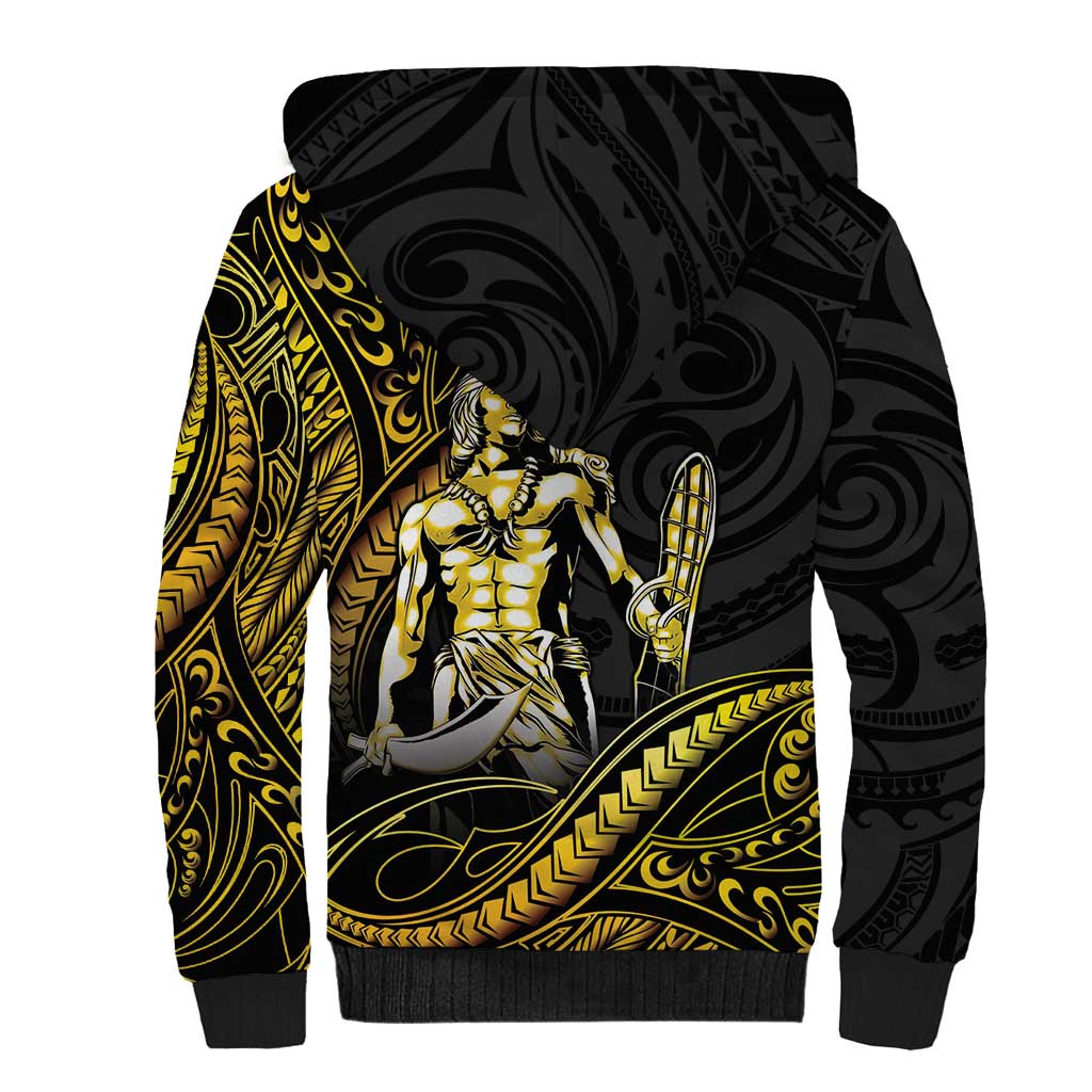 Filipinos Lapu Lapu Hero Sherpa Hoodie Gold Polynesian Tribal Tattoo LT05 - Polynesian Pride