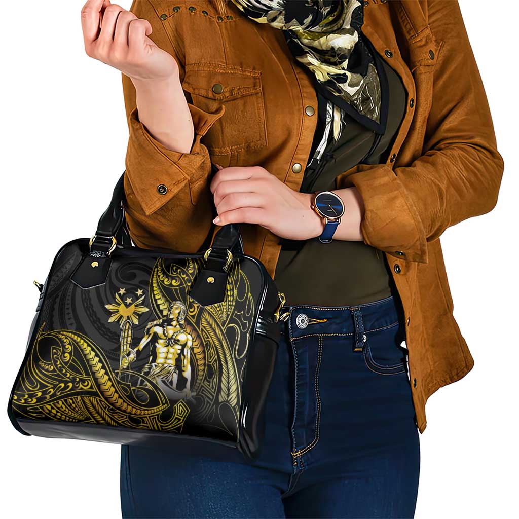 Filipinos Lapu Lapu Hero Shoulder Handbag Gold Polynesian Tribal Tattoo