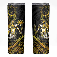 Filipinos Lapu Lapu Hero Skinny Tumbler Gold Polynesian Tribal Tattoo LT05 Gold - Polynesian Pride
