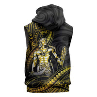 Filipinos Lapu Lapu Hero Sleeveless Hoodie Gold Polynesian Tribal Tattoo LT05 - Polynesian Pride