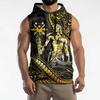 Filipinos Lapu Lapu Hero Sleeveless Hoodie Gold Polynesian Tribal Tattoo LT05 - Polynesian Pride