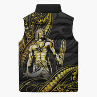 Filipinos Lapu Lapu Hero Sleeveless Puffer Jacket Gold Polynesian Tribal Tattoo LT05 - Polynesian Pride