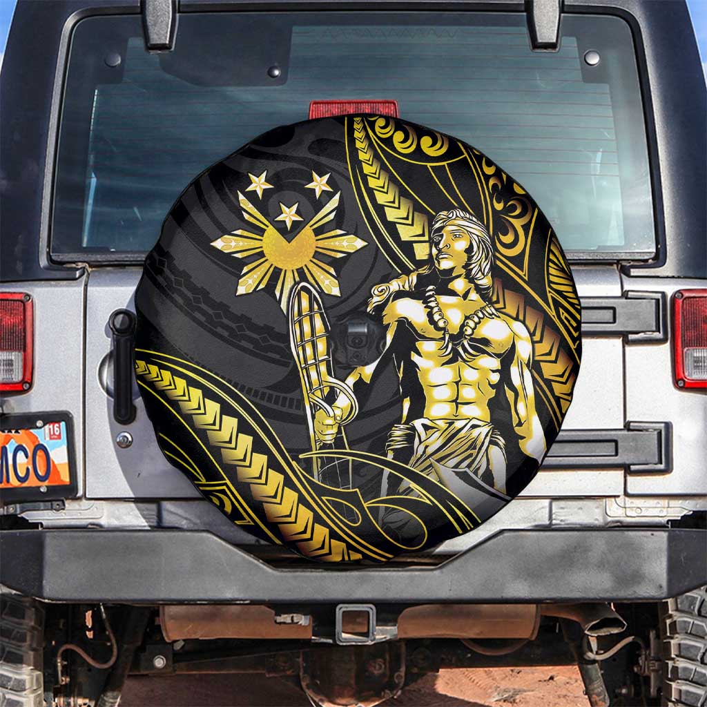 Filipinos Lapu Lapu Hero Spare Tire Cover Gold Polynesian Tribal Tattoo LT05 Gold - Polynesian Pride