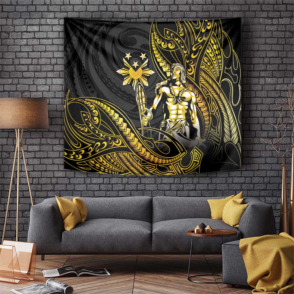 Filipinos Lapu Lapu Hero Tapestry Gold Polynesian Tribal Tattoo