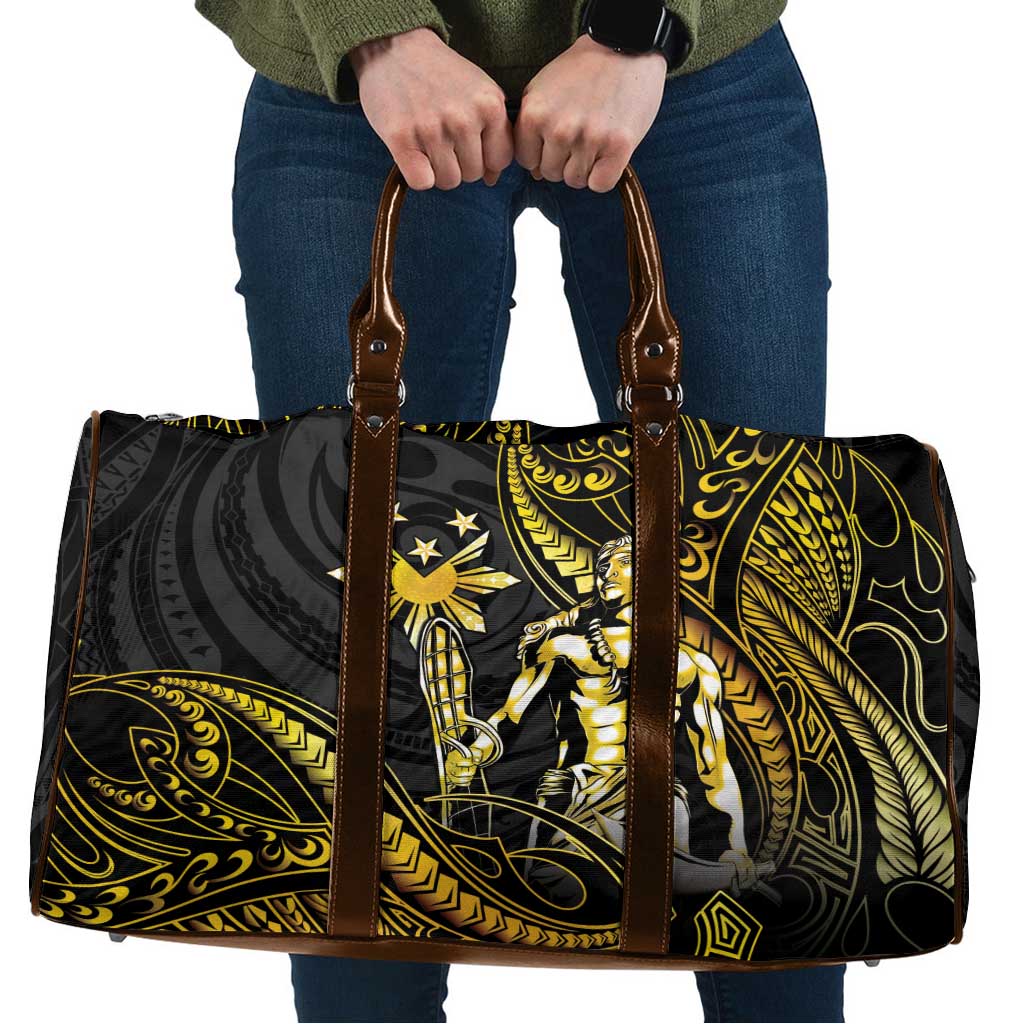 Filipinos Lapu Lapu Hero Travel Bag Gold Polynesian Tribal Tattoo