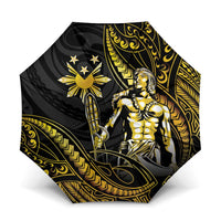 Filipinos Lapu Lapu Hero Umbrella Gold Polynesian Tribal Tattoo LT05 One Size Folded 11.42 inch Opened Diameter 37.4 inch Gold - Polynesian Pride