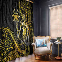 Filipinos Lapu Lapu Hero Window Curtain Gold Polynesian Tribal Tattoo