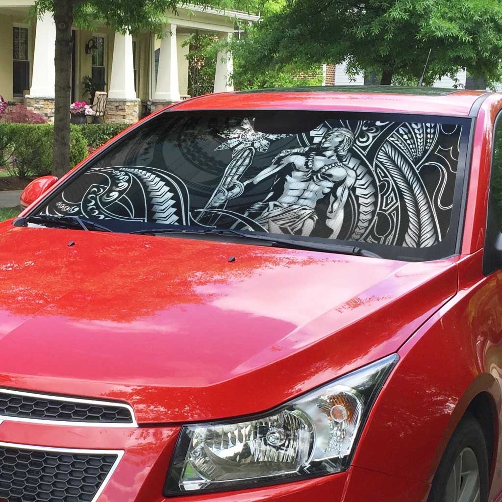 Filipinos Lapu Lapu Hero Auto Sun Shade Black Polynesian Tribal Tattoo