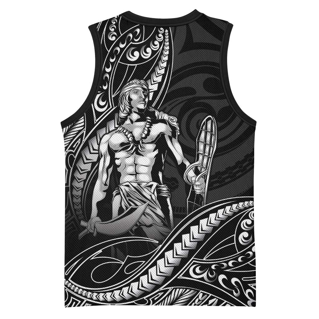 Filipinos Lapu Lapu Hero Basketball Jersey Black Polynesian Tribal Tattoo