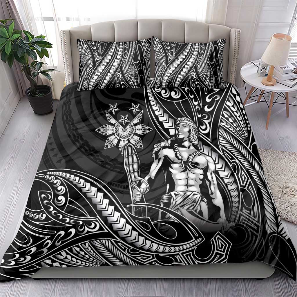 Filipinos Lapu Lapu Hero Bedding Set Black Polynesian Tribal Tattoo