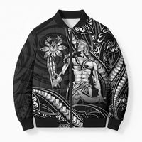 Filipinos Lapu Lapu Hero Bomber Puffer Jacket Black Polynesian Tribal Tattoo LT05 Unisex Black - Polynesian Pride