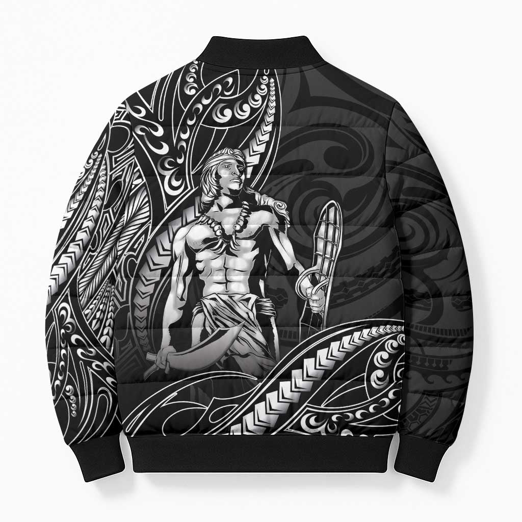 Filipinos Lapu Lapu Hero Bomber Puffer Jacket Black Polynesian Tribal Tattoo LT05 - Polynesian Pride