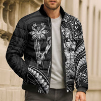 Filipinos Lapu Lapu Hero Bomber Puffer Jacket Black Polynesian Tribal Tattoo LT05 - Polynesian Pride